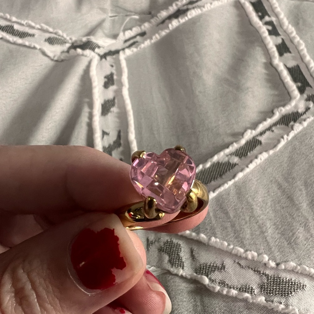 Light pink heart adjustable ring